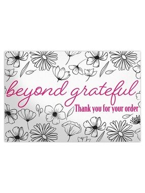 Beyond Grateful Pink Thank You Card  4x6 (50)